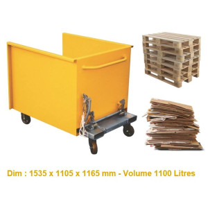 Benne Basculante Palette 1100 L avec Roues